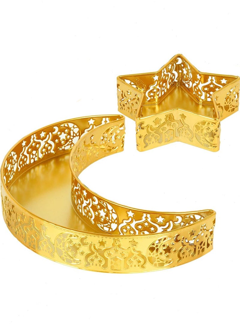 Ramadan Decorative Tray, Star and Moon Tray, Food Serving Dish. A premium Fruit Plate suitable for serving desserts, dried fruits, fresh fruits, candies, and other foods. - Image 1